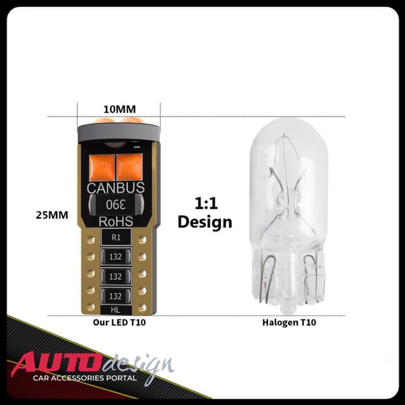 Lampu Led T10 W5W Chip 3030 Cembung 6 Mata Canbus Super Bright