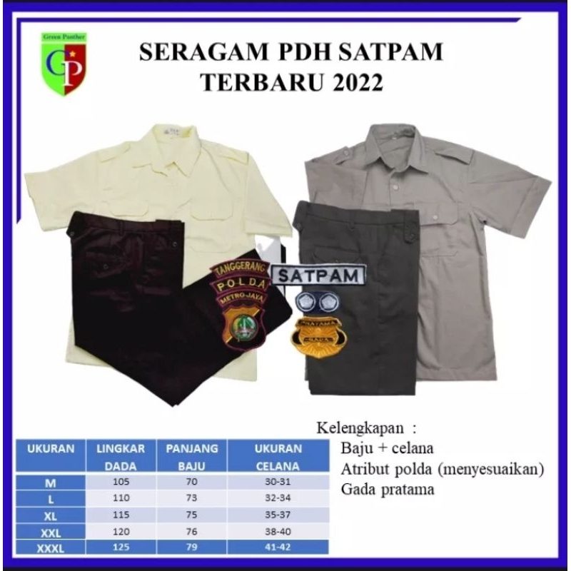 Baju Seragam PDH Security Satpam KREM COKLAT Baru Terbaru Setelan Dinas Harian Kerja Kantor PDL PSH 
