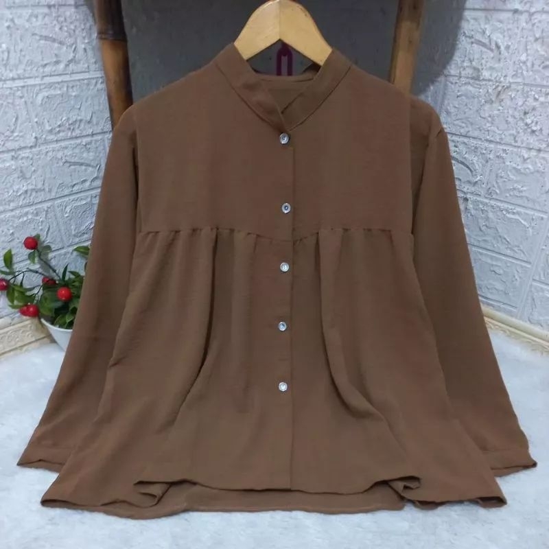 KEMEJA POLOS CRINHKLE AIRFLOW TERBARU// KEMEJA WANITA/KEMEJA KRINGKEL