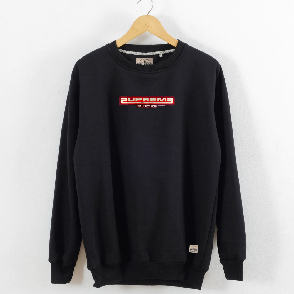 Sweater crewneck Pria Warna Hitam Aesthetic Premium Distro Local Bandung Suiter Oblong Oversize Terbaru