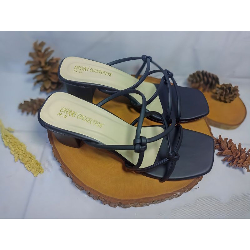 SANDAL HEELS WANITA KUPAT HAK 5CM CHERRY COLLECTION SEPATU WANITA