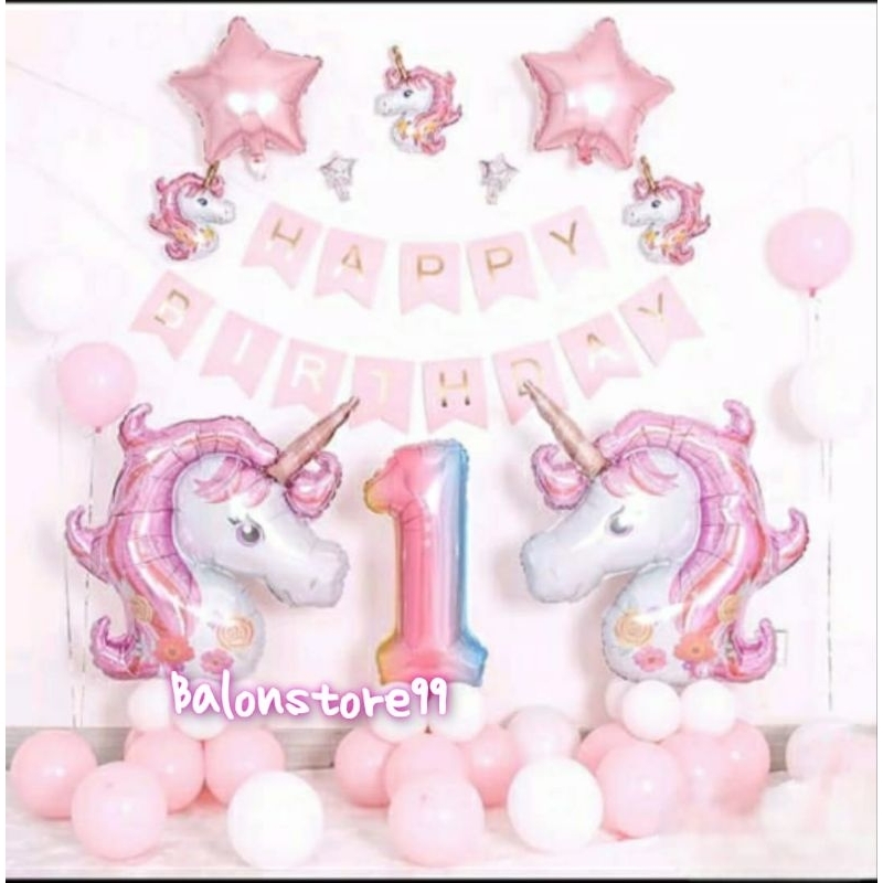 Paket dekorasi unicorn / dekorasi ulang tahun