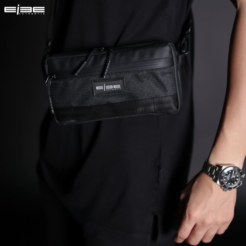 Eibe hand bag sling bag clutch bag multifungsi hanging bag Polyester warna hitam [  BLACK VALET ]