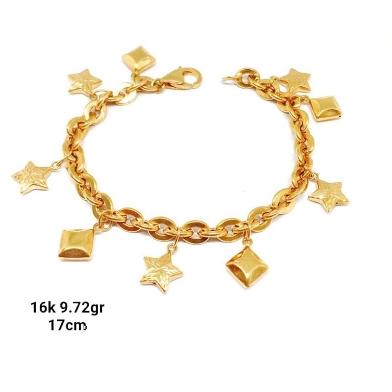 Gelang rantai emas 70 bintang wajik