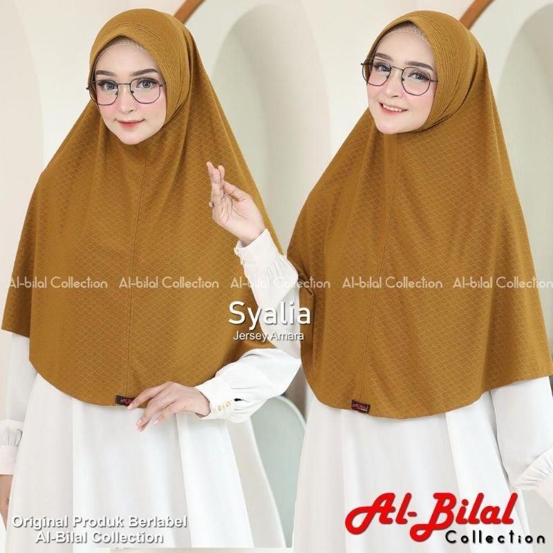 [Al Bilal Hijab] SYALIA L••hijab instan pet motif••hijab instan jersey amara