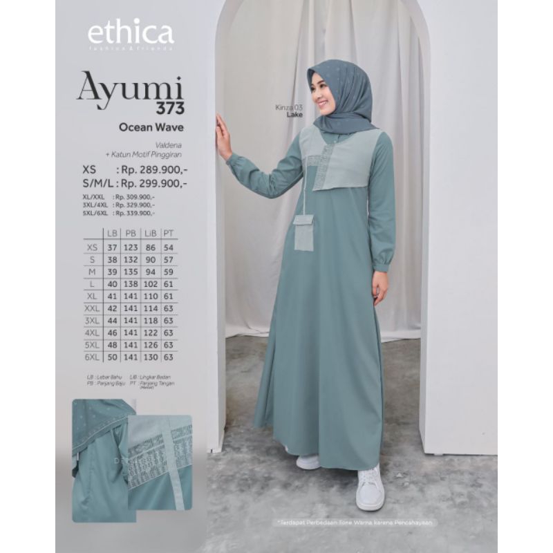 Ethica Gamis Ayumi 373 (Ocean Wave, Deco Rose)