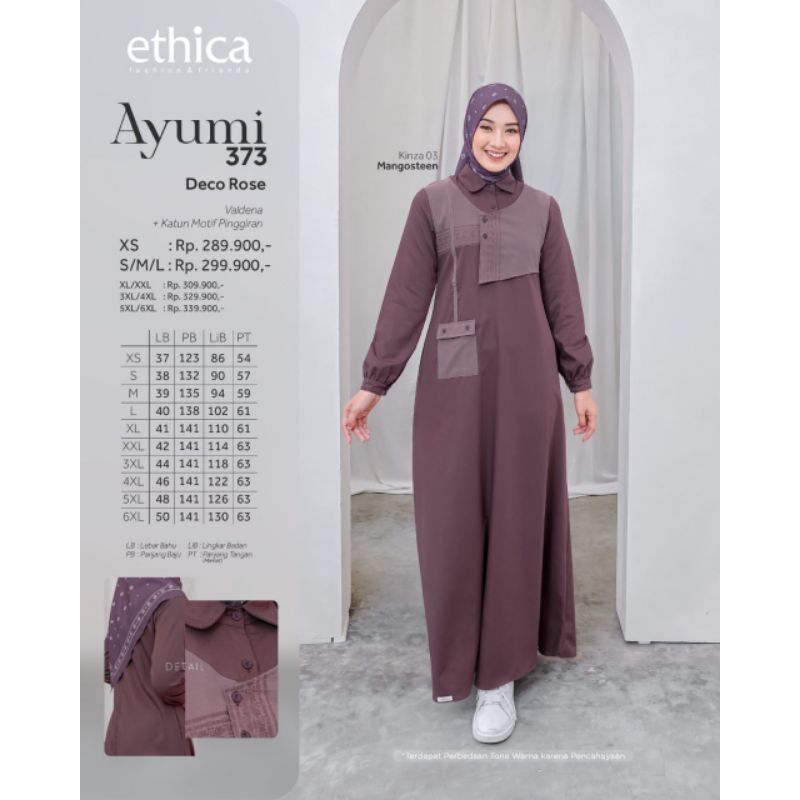 Ethica Gamis Ayumi 373 (Ocean Wave, Deco Rose)