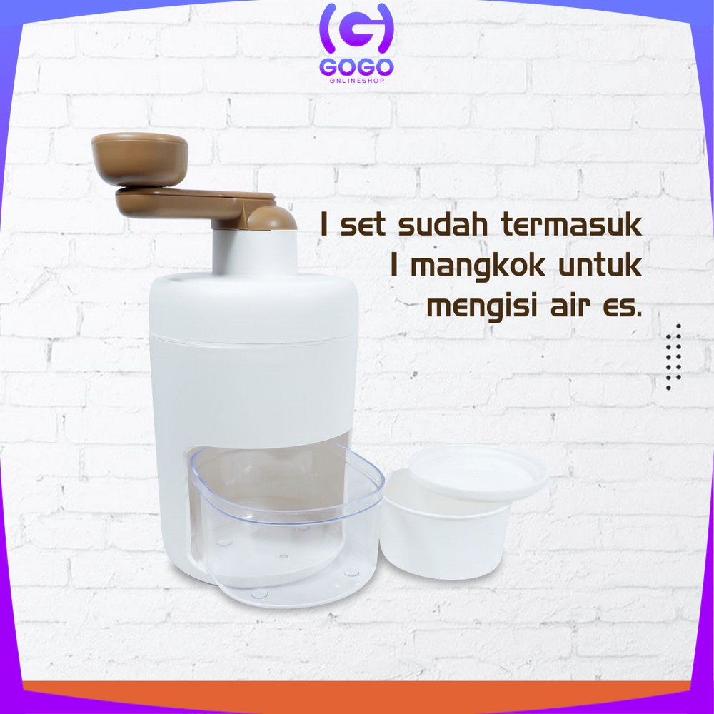 GOGO-C894 Alat Serut Es Batu Manual Putar Ice Crusher / Mesin Portable Serutan Es Batu Penghancur Es Perlengkapan Dapur