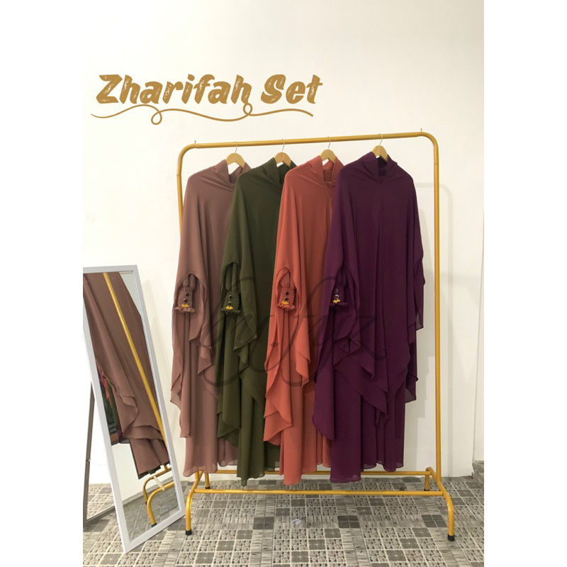 Zharifah Set Syar’i Set by.fyz Gamis Syar’i Full Ceruty Armany Babydoll