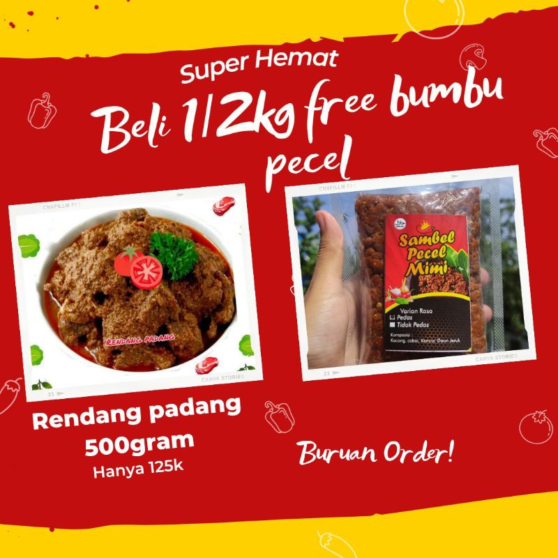 

rendang padang free sambal pecel