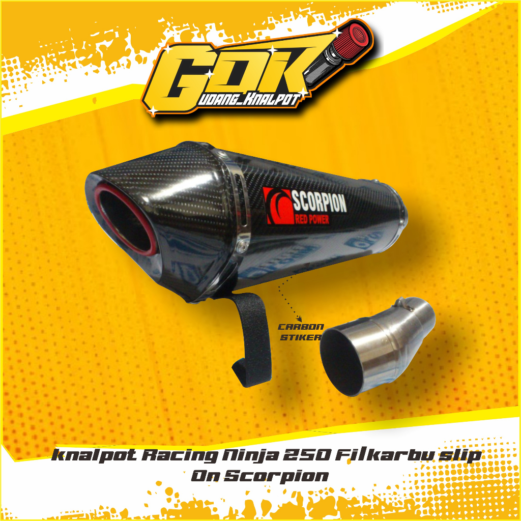 knalpot Racing Ninja 250 Fi/karbu slip On Scorpion - Gudang Knalpot
