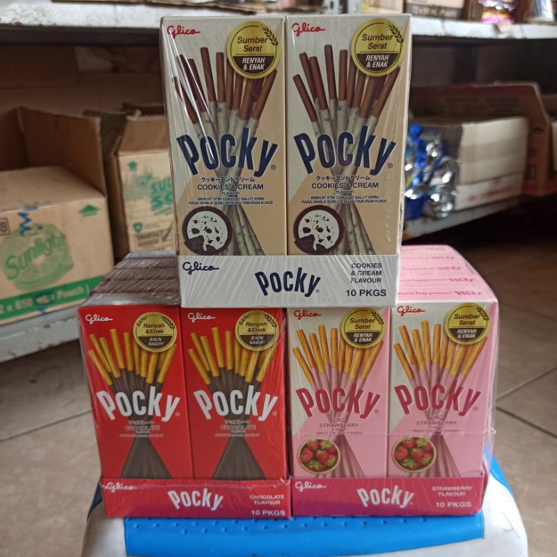 

Pocky Wafer Stick Rasa Cokelat Stroberi Cookies N Cream