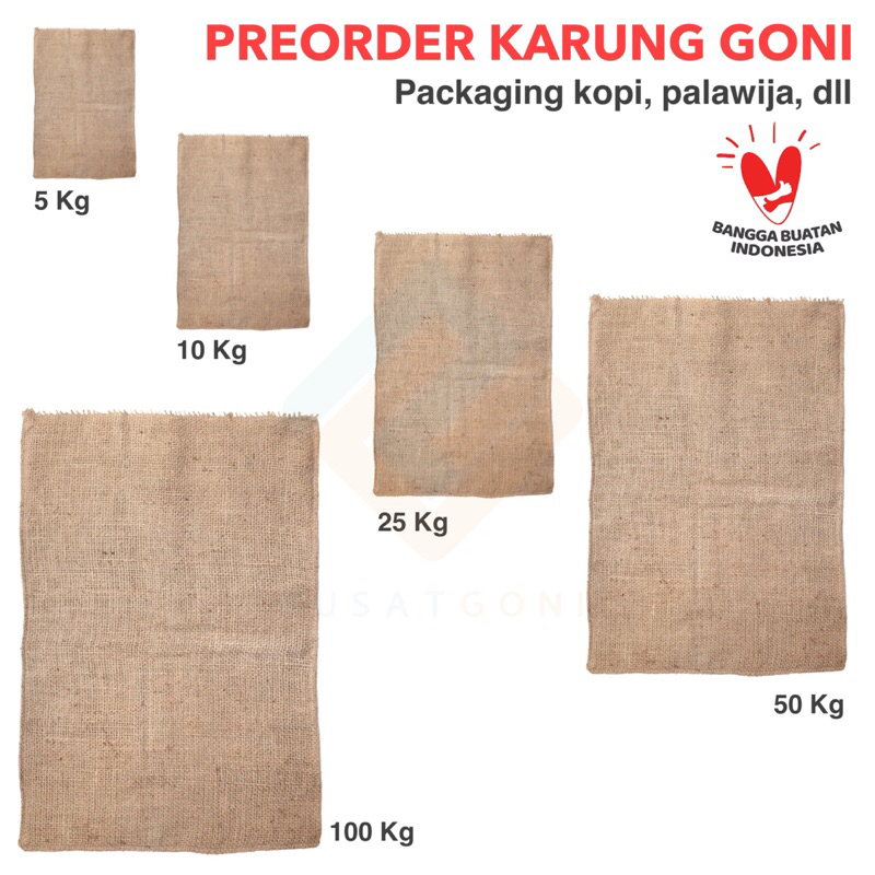 Karung goni baru - packaging karung goni - karung kopi - karung goni satuan