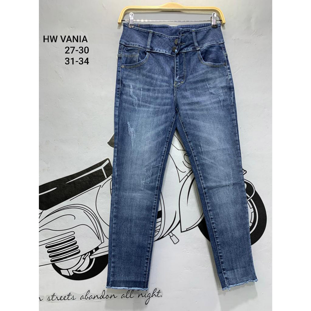 Celana Jeans Skinny Fit  HW Vania Light Terbaru Variasi Size 27-34