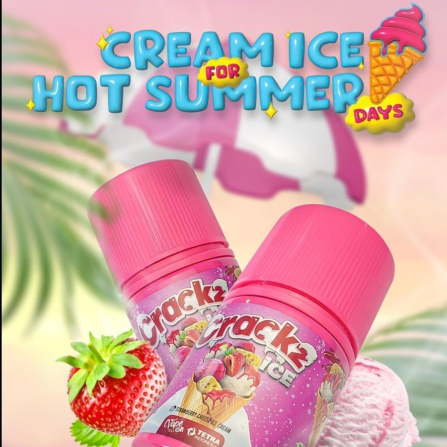 Crackz Ice V1 Strawberry Cheese Ice Cream 60ML by Tetra x Vape On