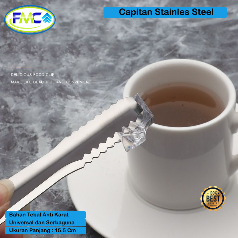 Jepitan Stainless Steel Serbaguna Capit Makanan Stainles Capitan Es Batu Serbaguna Alat Pencapit Gorengan