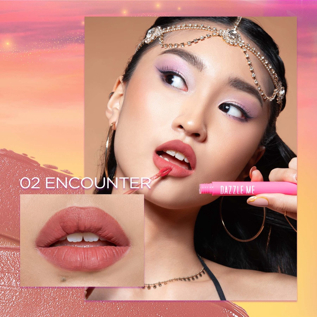 DAZZLE ME Misty Matte Lip Cream | Silky Kiss Lip Matte Non Sticky 12 Jam Tahan Air Lipcream