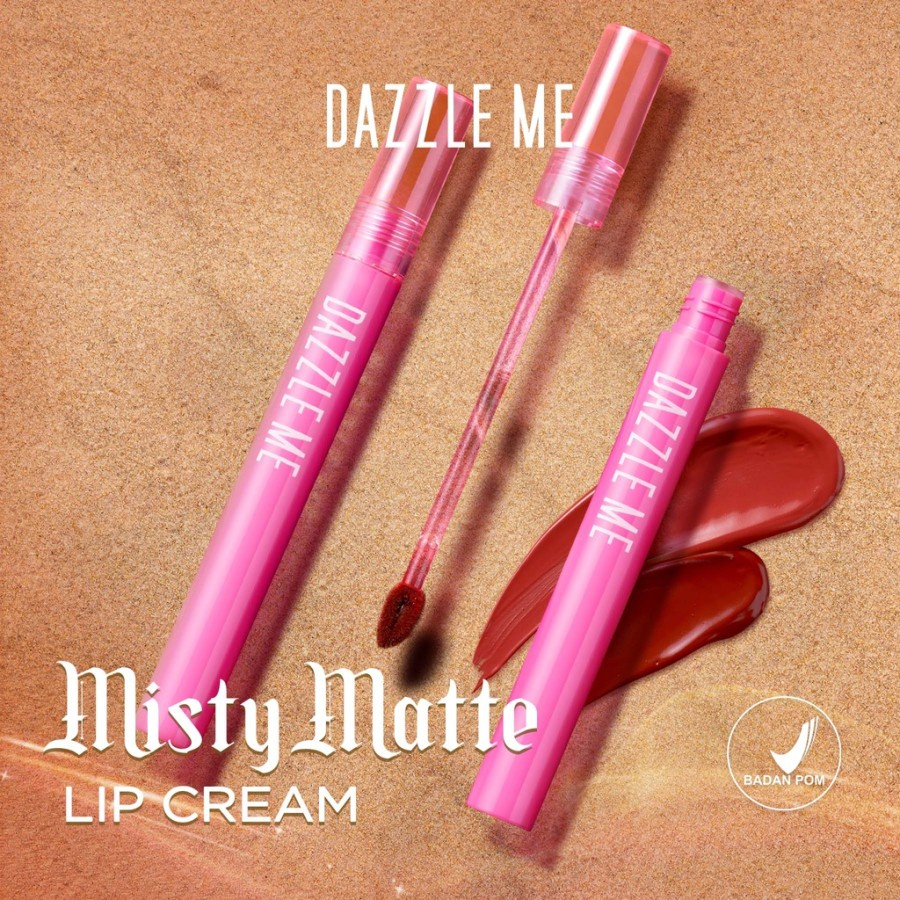 DAZZLE ME Misty Matte Lip Cream | Silky Kiss Lip Matte Non Sticky 12 Jam Tahan Air Lipcream