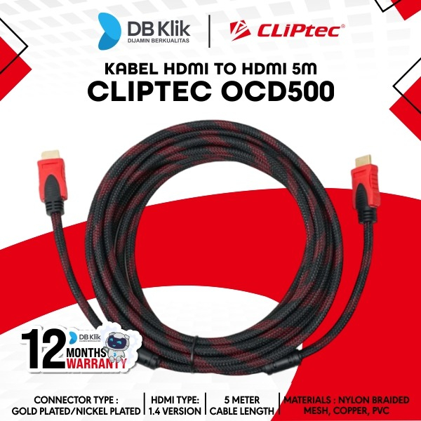 Kabel HDMI CLIPtec OCD500 5m - Kabel Hdmi to hdmi 5Meter Jaring