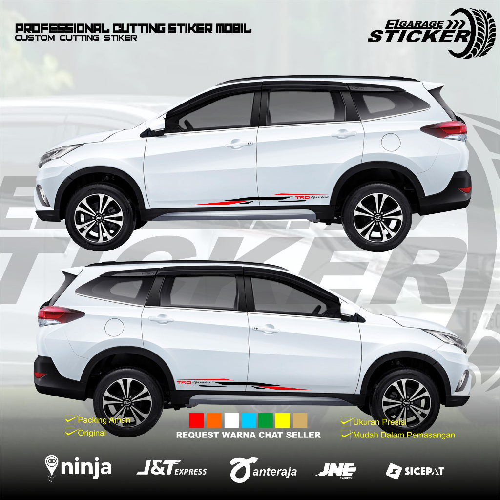 Stiker mobil rush stiker cutting stiker variasi simple body mobil all new rush terios