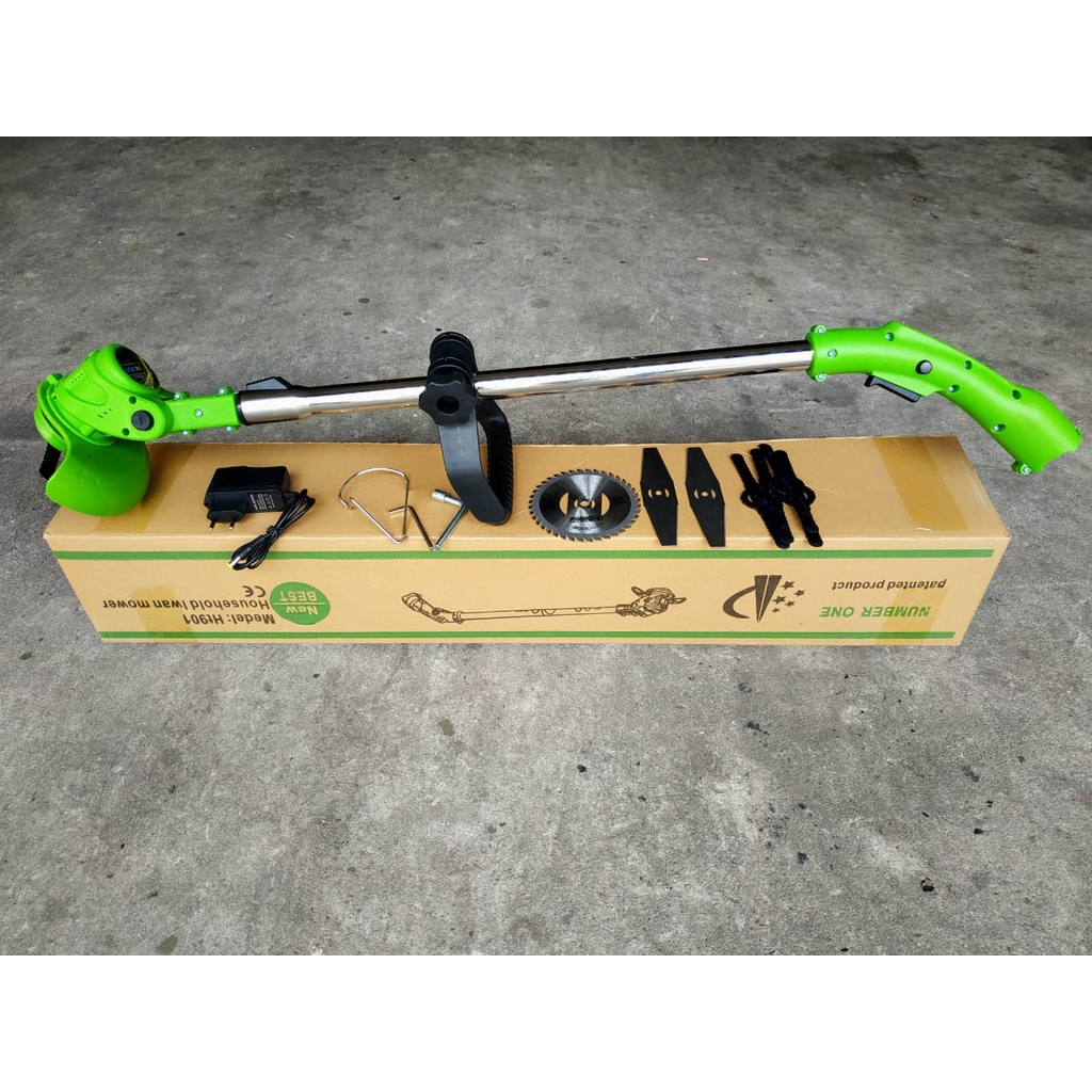 Mesin potong rumput lipat mesin rumput baterai 24V- HIJAU