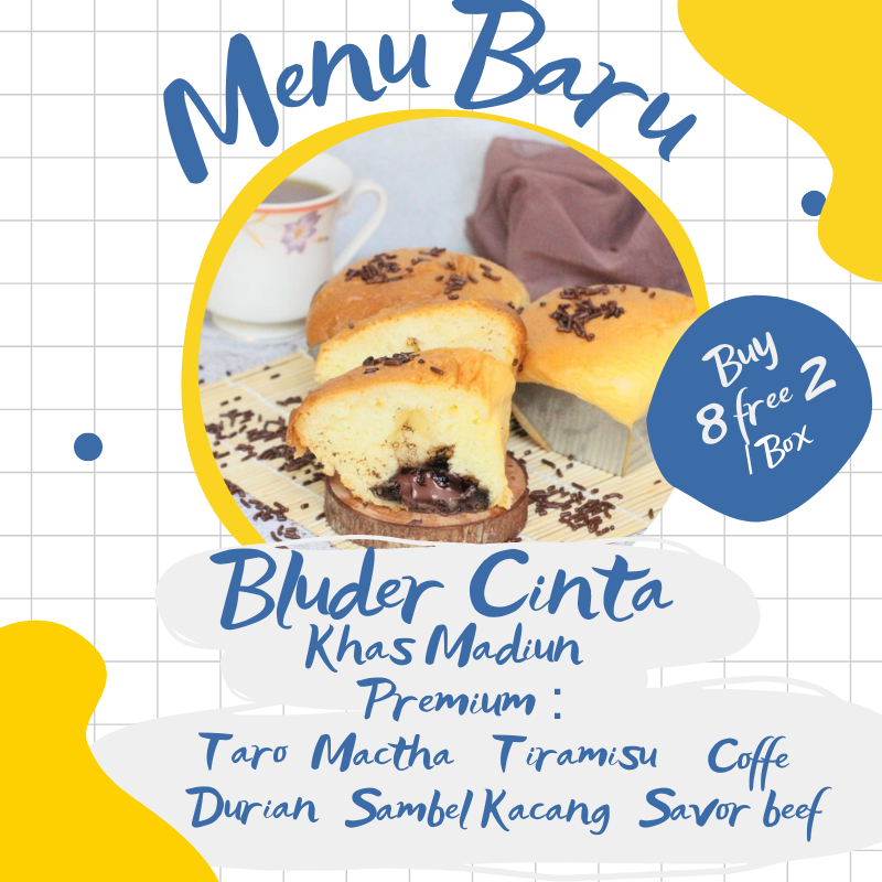 

Roti Bluder Cinta khas Madiun - Bluder Roti Lembut isi 8 free 2 Rasa Premium - Bluder Oleh-oleh khas madiun