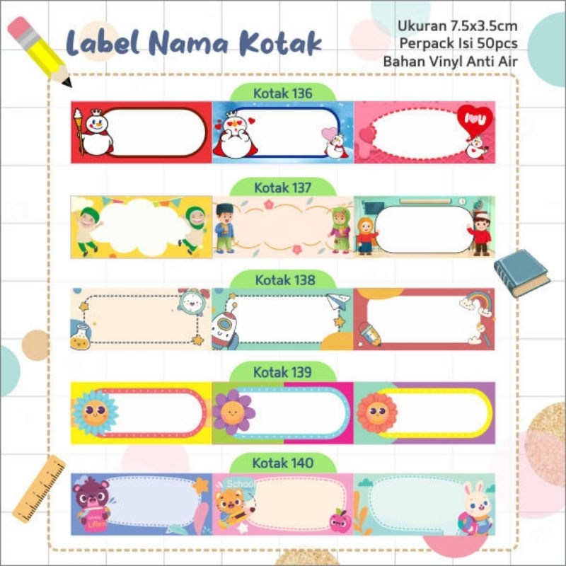 

Label nama sekolah isi 50pcs anti air (bag. 2)