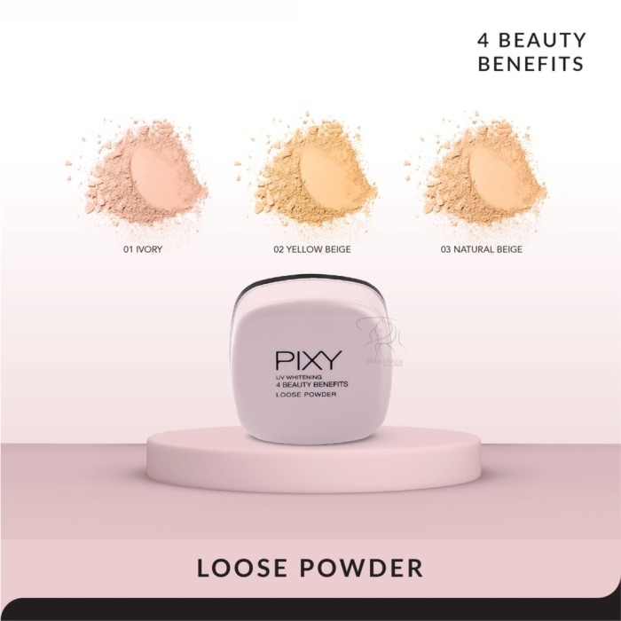 `ღ´ PHINKL `ღ´  PIXY UV Whitening LOOSE POWDER bedak tabur SPF 15 bedak tabur