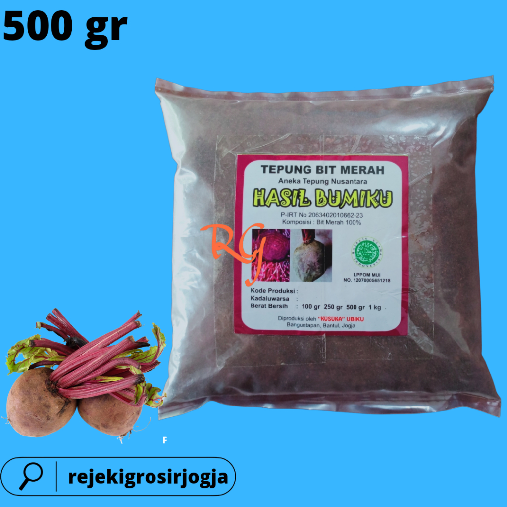 

Tepung Bit Merah Organik kemasan 500 GRAM