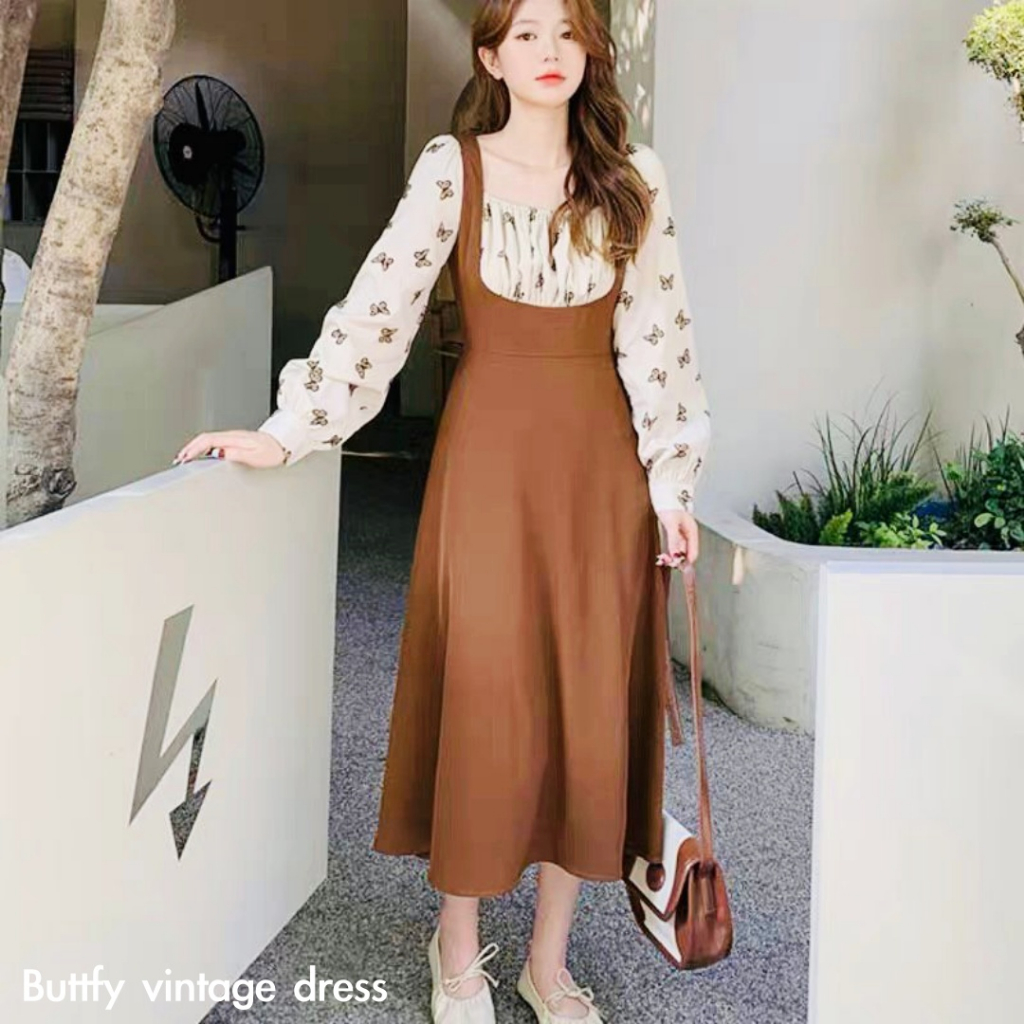 Buttfy maxi vintage dress - Thejanclothes