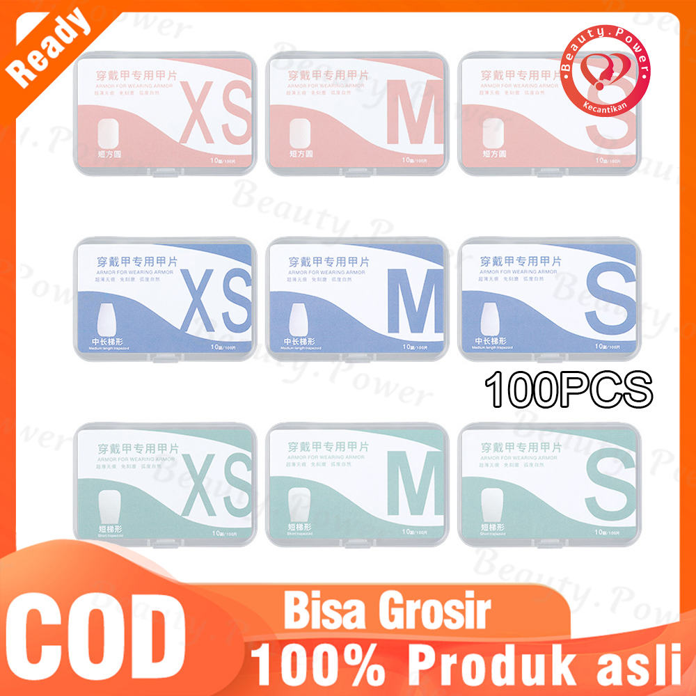 Nail Soft TIP Premium isi 100Pcs/ Set For Nail Extension Kuku  Sambung/Patch Kuku Palsu Tanpa Ukir grinding ultra Tipis Untuk manicure