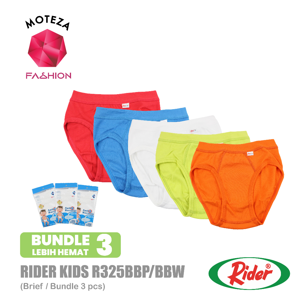 ISI 3 pcs - Celana Dalam Brief Boys Anak Laki Katun - RIDER R 325 BB