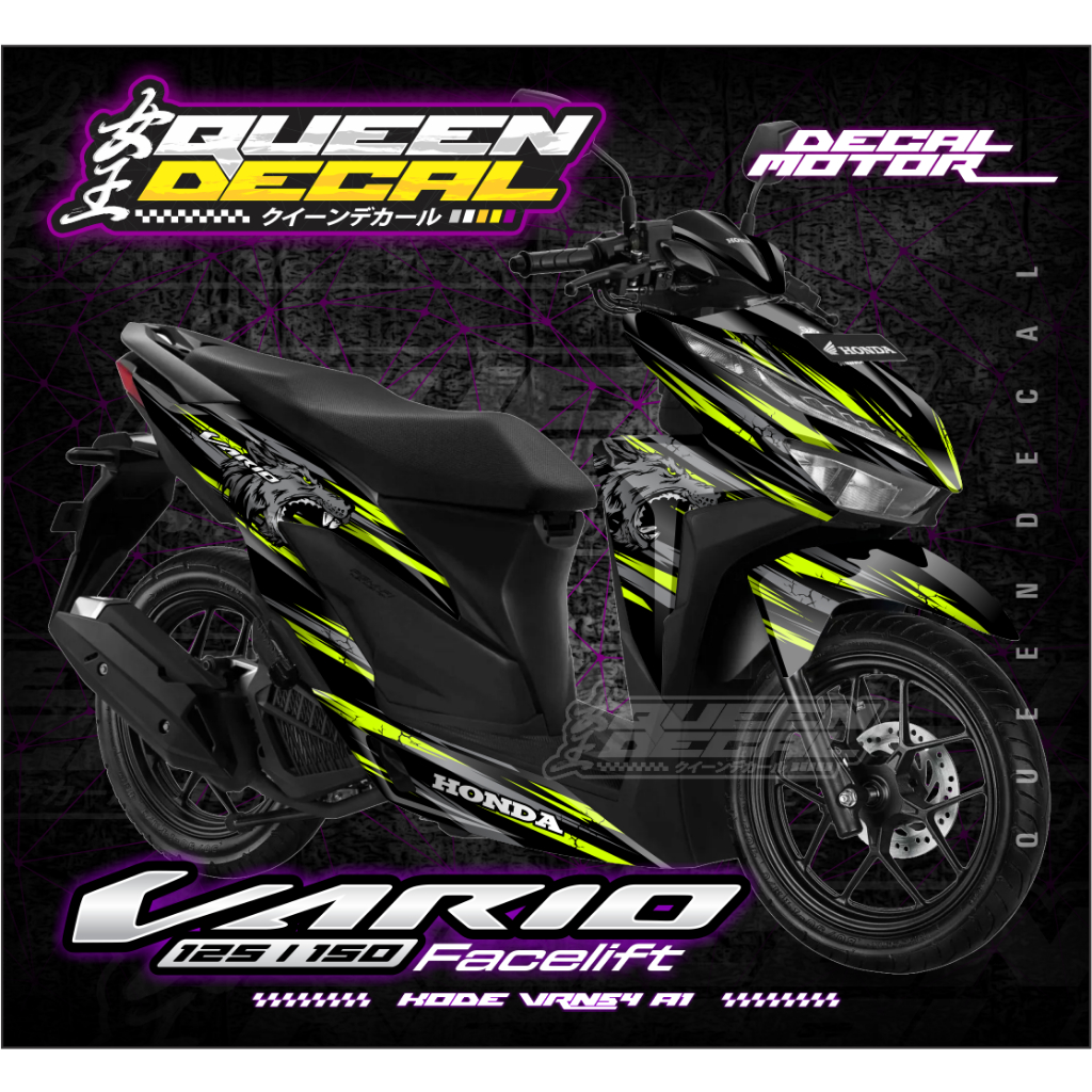 DECAL STIKER FULLBODY VARIO NEW 150 - MOTIS LIST HIJAU - VRN