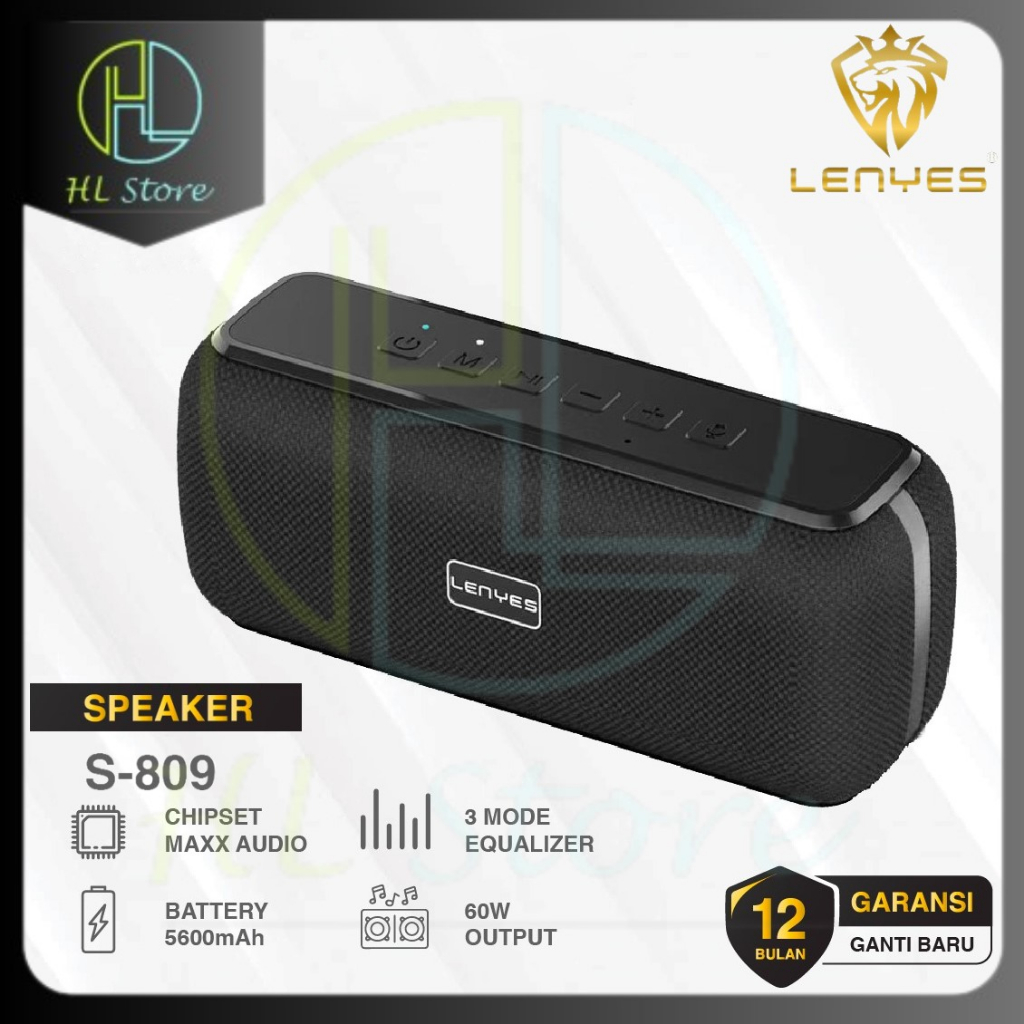Speaker Lenyes S809 60W DSP MaxAudio Powerfull Bass Wireless Bluetooth Waterproof