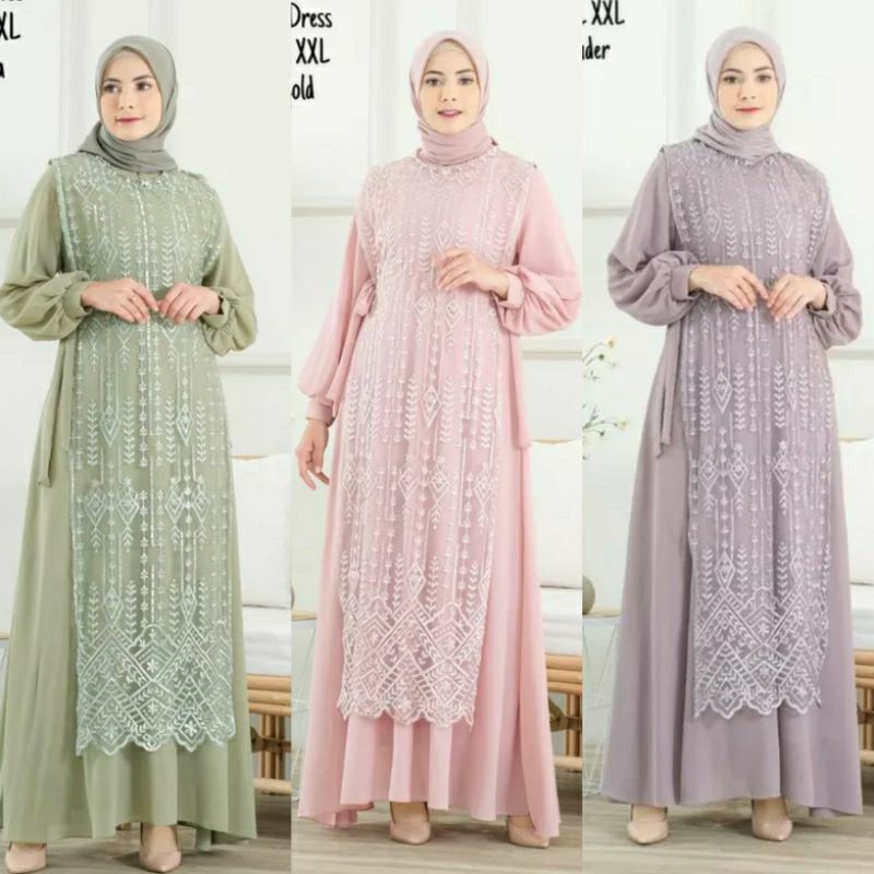 RENATA DRESS 2IN1 | GAMIS RESMI ACARA KONDANGAN ATAU JAMIAH PENGAJIAN