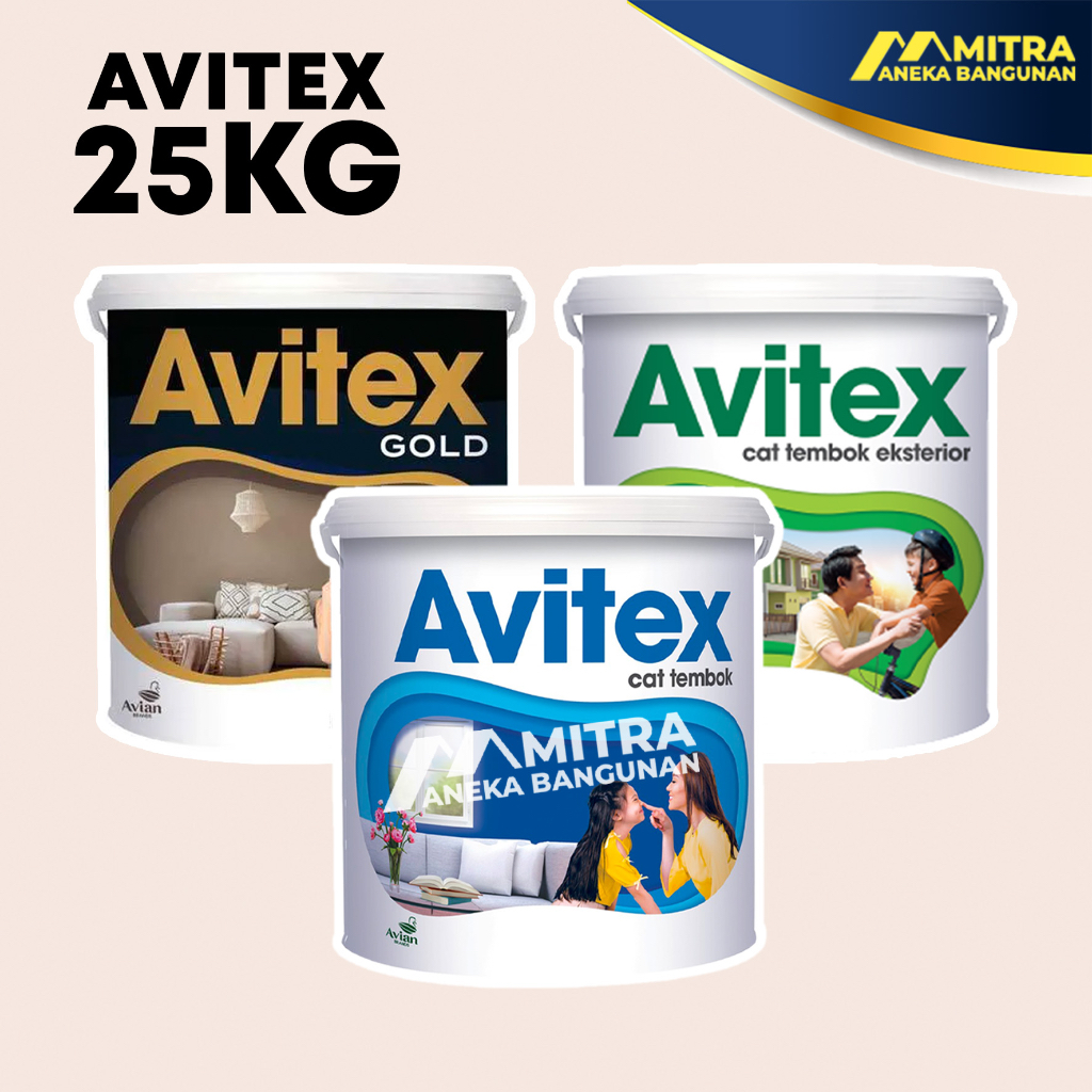 CAT TEMBOK AVITEX 25 KG PAIL LIGHTED PIXELS R15 001 / AVITEX INTERIOR EXTERIOR AVITEX GOLD / AVIAN / CREAM BROKEN WHITE
