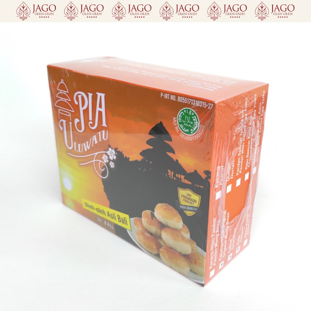 Pia ULUWATU - Coklat - Keju - Kacang Hijau - K.Crunchy - Abon Ayam &amp; Durian Spesial - Pia Bali