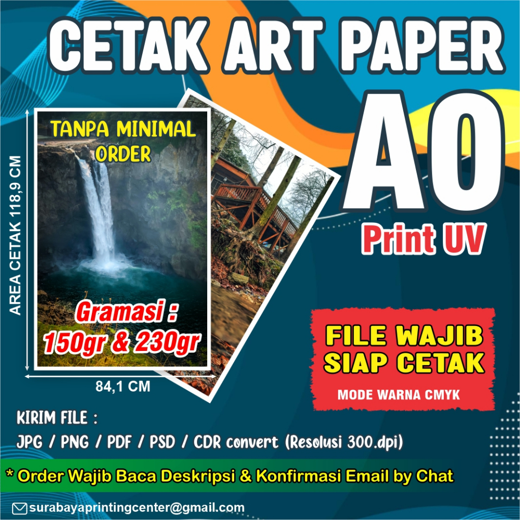 

CETAK ARTPAPER A0 GRAMASI 150G, DAN 230G MURAH BERKUALITAS PRINT UV