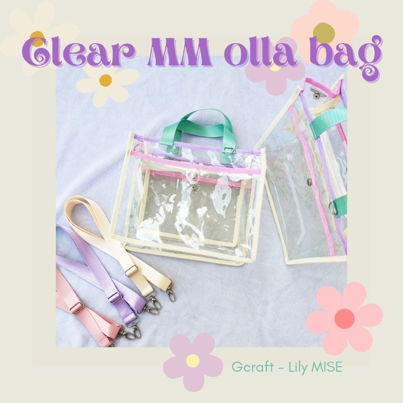 clear mm olla bag - fairy pastel - tas mika - sling mika - tas sling pvc tebal - pvc clear bag - tas