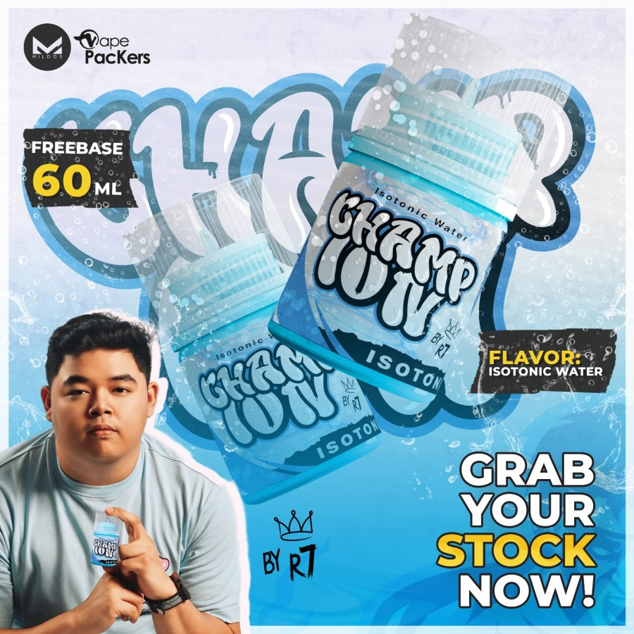 Liquid Freebase Champion isotonic Water 60ML Authentic By VapePackers