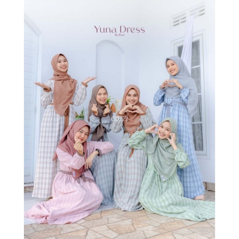 Yuna Dress by Etuzi/Gamis crinkle airflow/Gamis korean crinkle kekinian/Ready stok