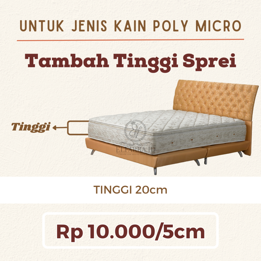 KAIN POLY MICRO I CUSTOM TAMBAH TINGGI SPREI / JENIS KAIN POLY MICRO