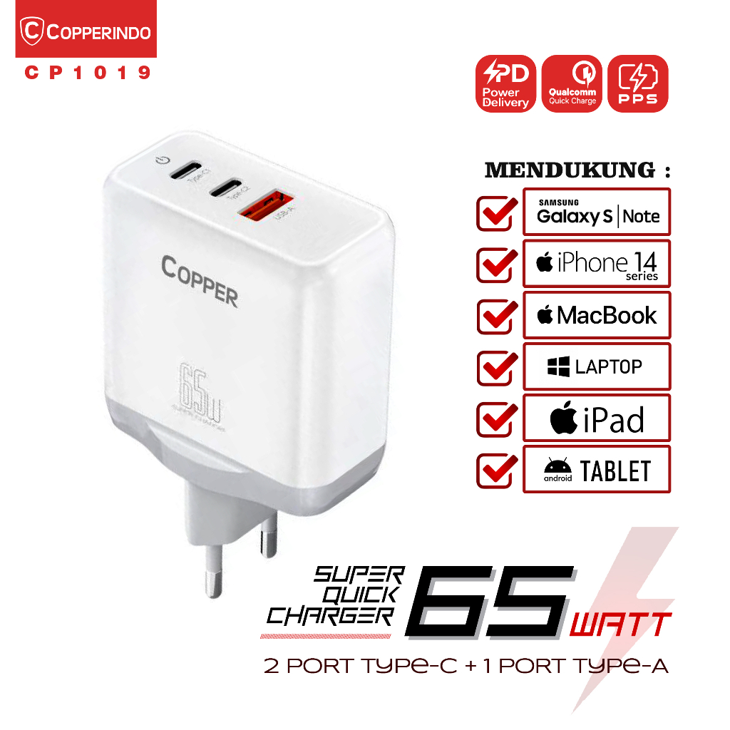 COPPER CP1019 Charger 65W PPS + PD + QC