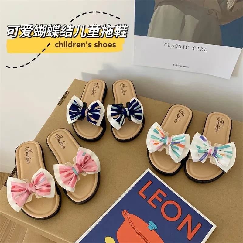 Sandal Selop Anak Kecil Perempuan Lucu Ribbon Stripe