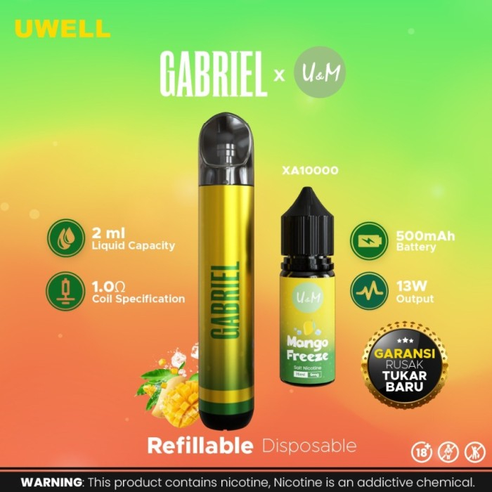 VAPOOR UWELL GABRIEL FOOM MANGO FREEZE 4500PUFFS