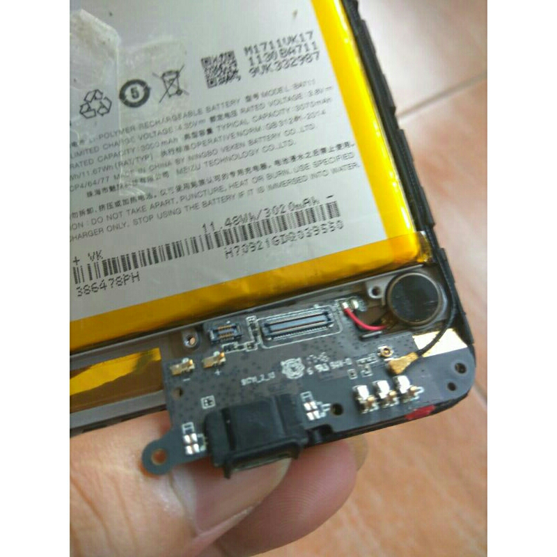 board cas papan cas bawah Meizu m6 ori copotan normal