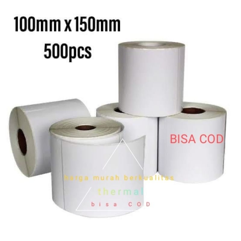 

GROSIR KERTAS THERMAL LABEL STIKER A6 100X150Mmm 500pcs/roll import bisa cod