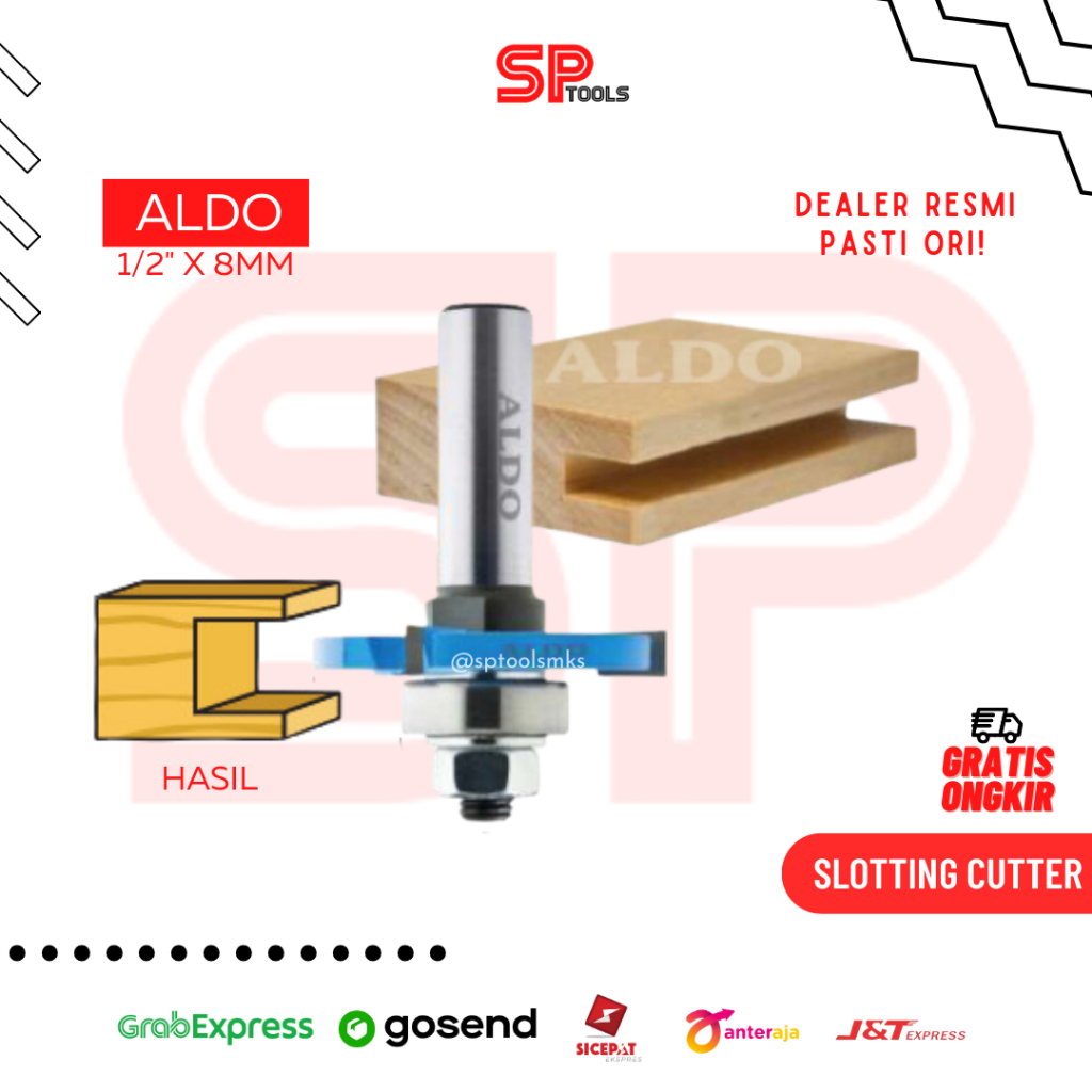 MATA ROUTER PROFIL SLOTING SLOTTING CUTTER BEARING BIT 1/2" X 8MM ALDO