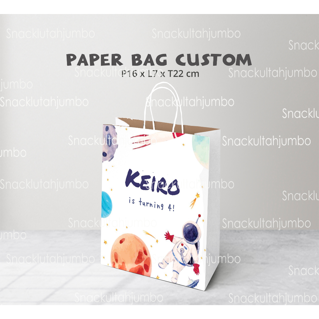 

Paper Bag Custom | Hampers ultah | Ulangtahun | Custom Desain + Tulisan | Snack Jumbo