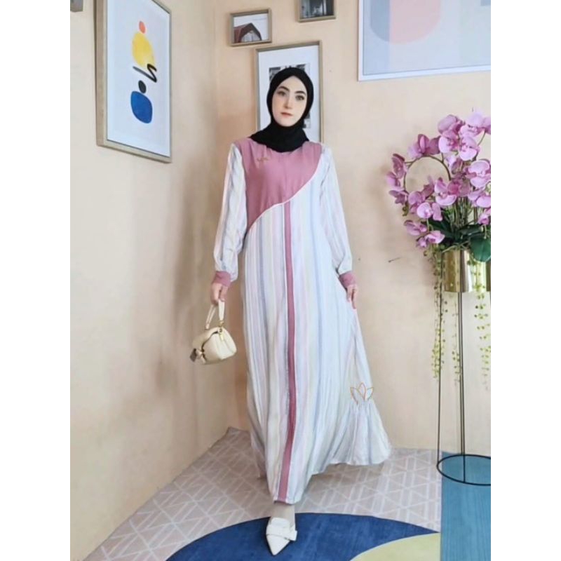 DELIA DRESS 2 | GAMIS POLO LINEN MIX RAYON